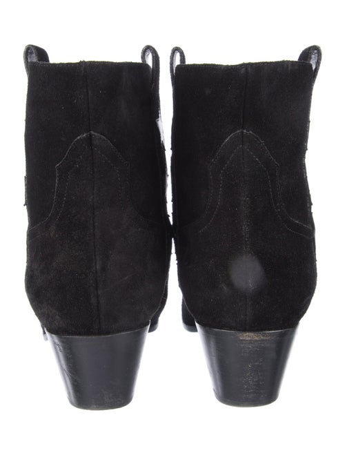 Saint Laurent Suede Embroidered Accent Western Boots