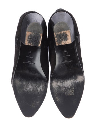 Saint Laurent Suede Embroidered Accent Western Boots