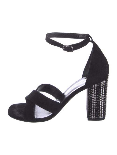 Saint Laurent Suede Crystal Embellishments Sandals