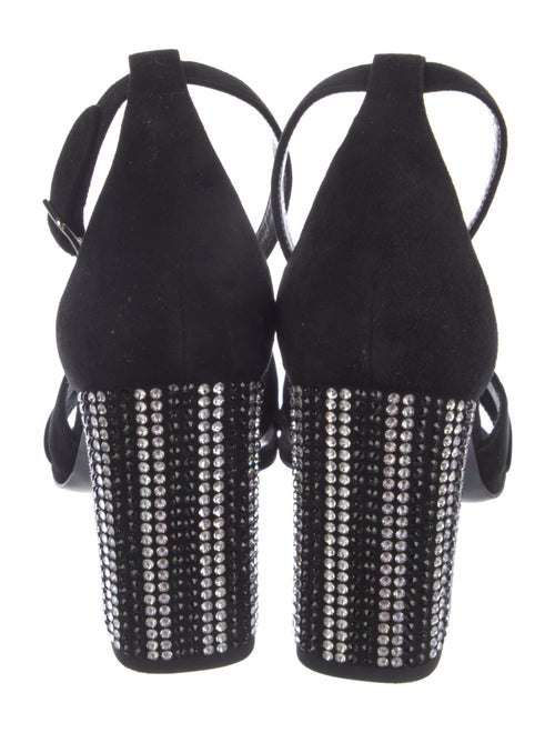 Saint Laurent Suede Crystal Embellishments Sandals