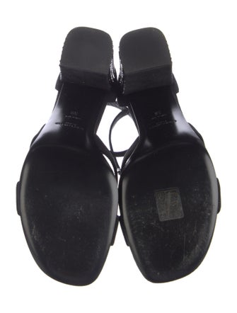 Saint Laurent Suede Crystal Embellishments Sandals