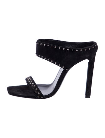 Saint Laurent Suede Cutout Accent Slides