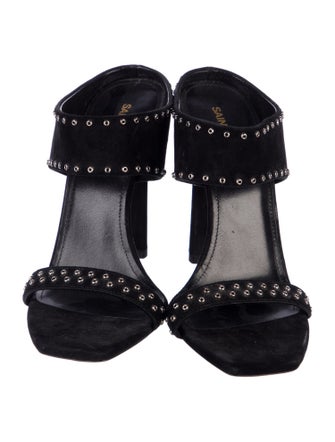 Saint Laurent Suede Cutout Accent Slides