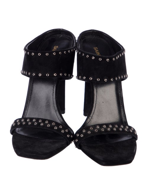 Saint Laurent Suede Cutout Accent Slides