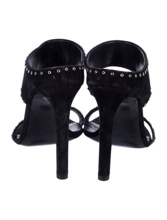 Saint Laurent Suede Cutout Accent Slides