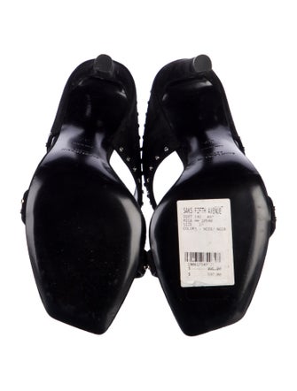 Saint Laurent Suede Cutout Accent Slides