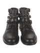 Saint Laurent Leather Chain-Link Accents Combat Boots