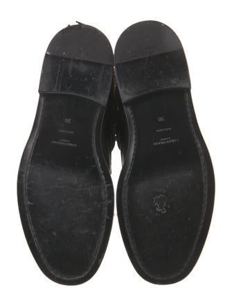 Saint Laurent Leather Chain-Link Accents Combat Boots