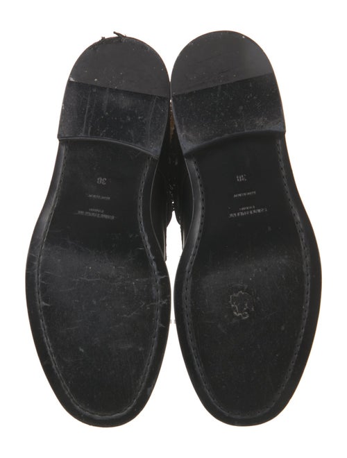 Saint Laurent Leather Chain-Link Accents Combat Boots