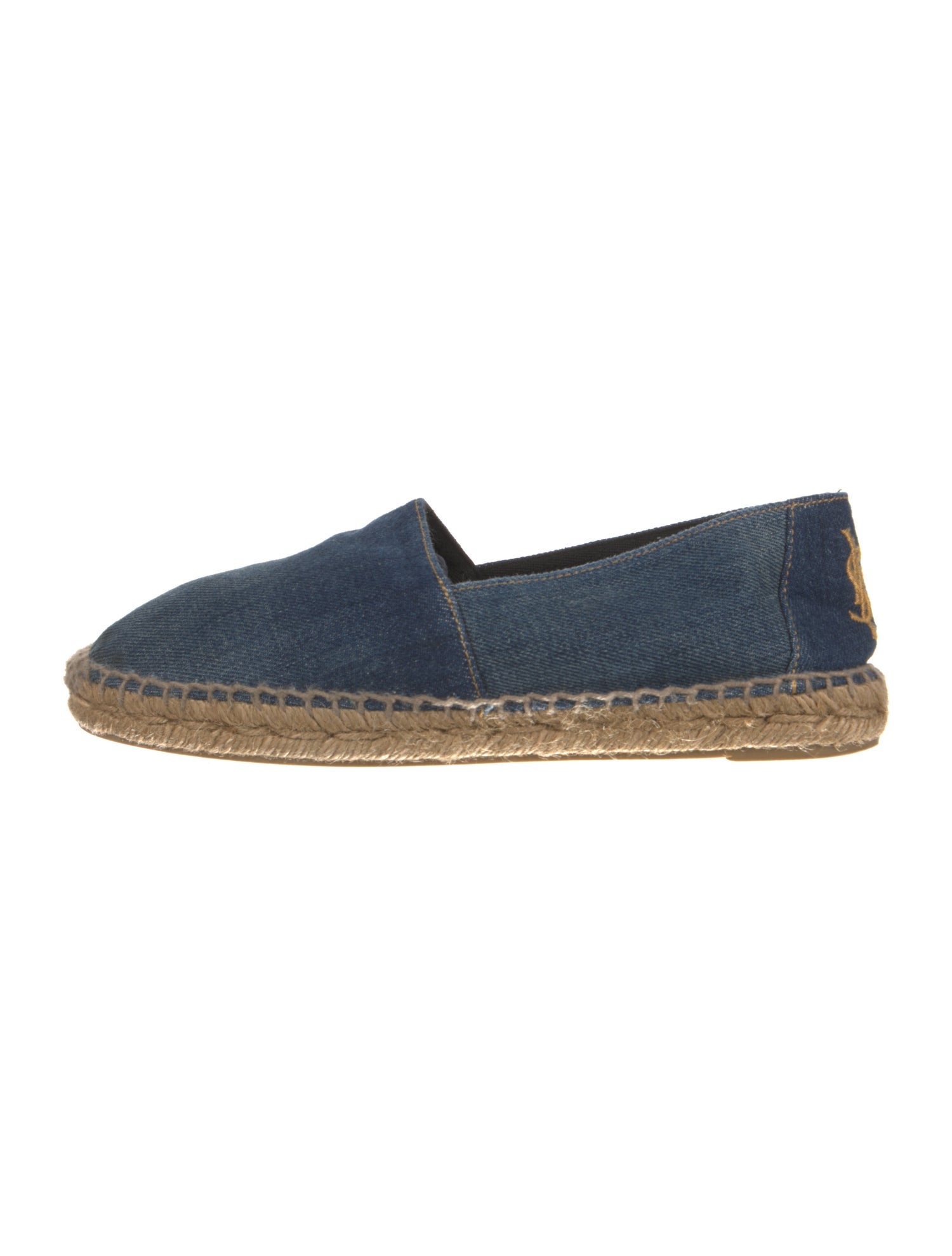 Saint Laurent Denim Embroidered Accent Espadrilles