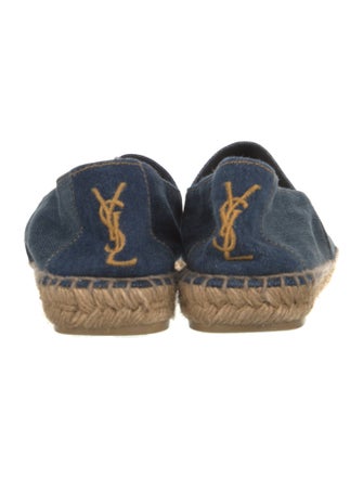 Saint Laurent Denim Embroidered Accent Espadrilles