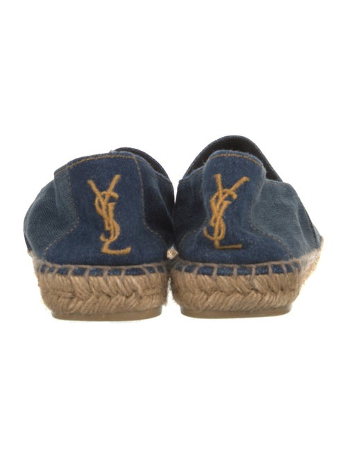 Saint Laurent Denim Embroidered Accent Espadrilles