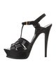 Saint Laurent Patent Leather T-Strap Sandals