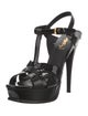 Saint Laurent Patent Leather T-Strap Sandals