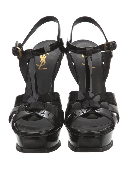 Saint Laurent Patent Leather T-Strap Sandals