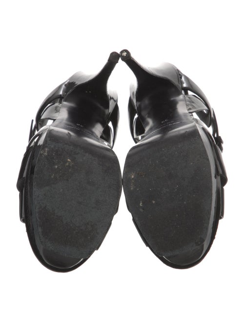 Saint Laurent Patent Leather T-Strap Sandals