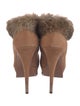 Saint Laurent Suede Fur Trim Boots