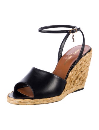 Saint Laurent Leather Colorblock Pattern Espadrilles