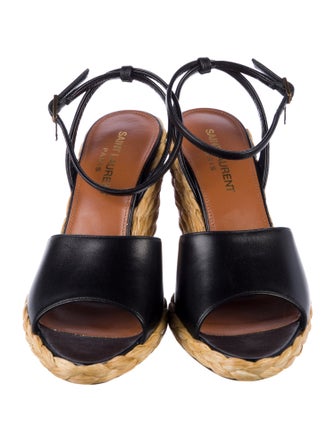 Saint Laurent Leather Colorblock Pattern Espadrilles