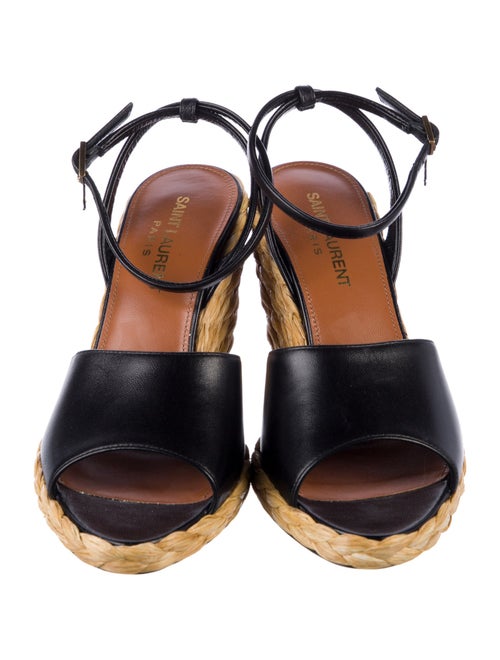 Saint Laurent Leather Colorblock Pattern Espadrilles