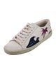 Saint Laurent Leather Glitter Accents Sneakers
