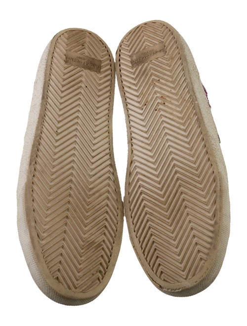 Saint Laurent Leather Glitter Accents Sneakers