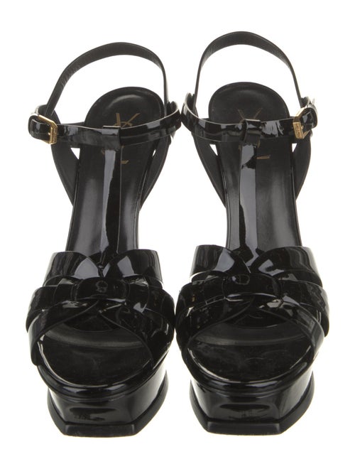 Saint Laurent Patent Leather T-Strap Sandals