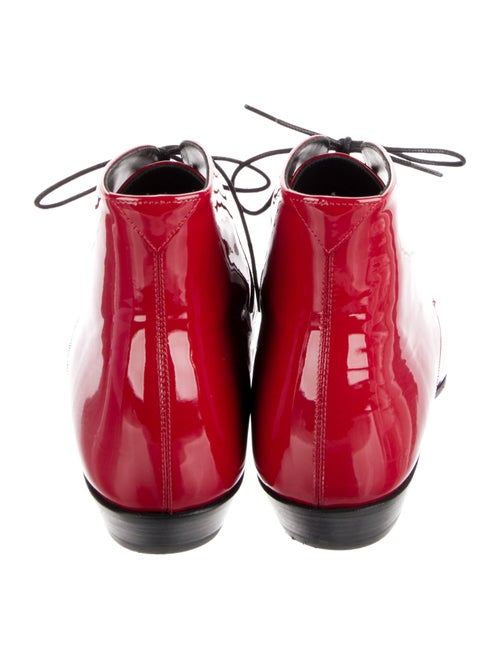 Saint Laurent Patent Leather Lace-Up Boots