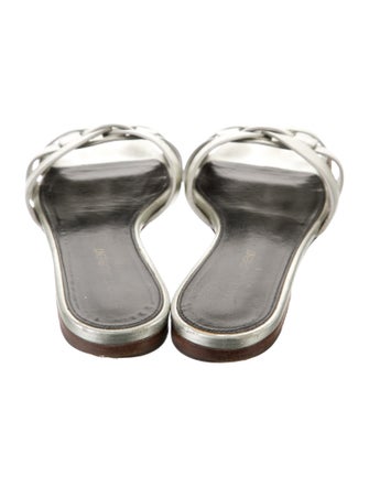Saint Laurent Leather Cutout Accent Slides