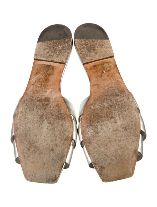 Saint Laurent Leather Cutout Accent Slides