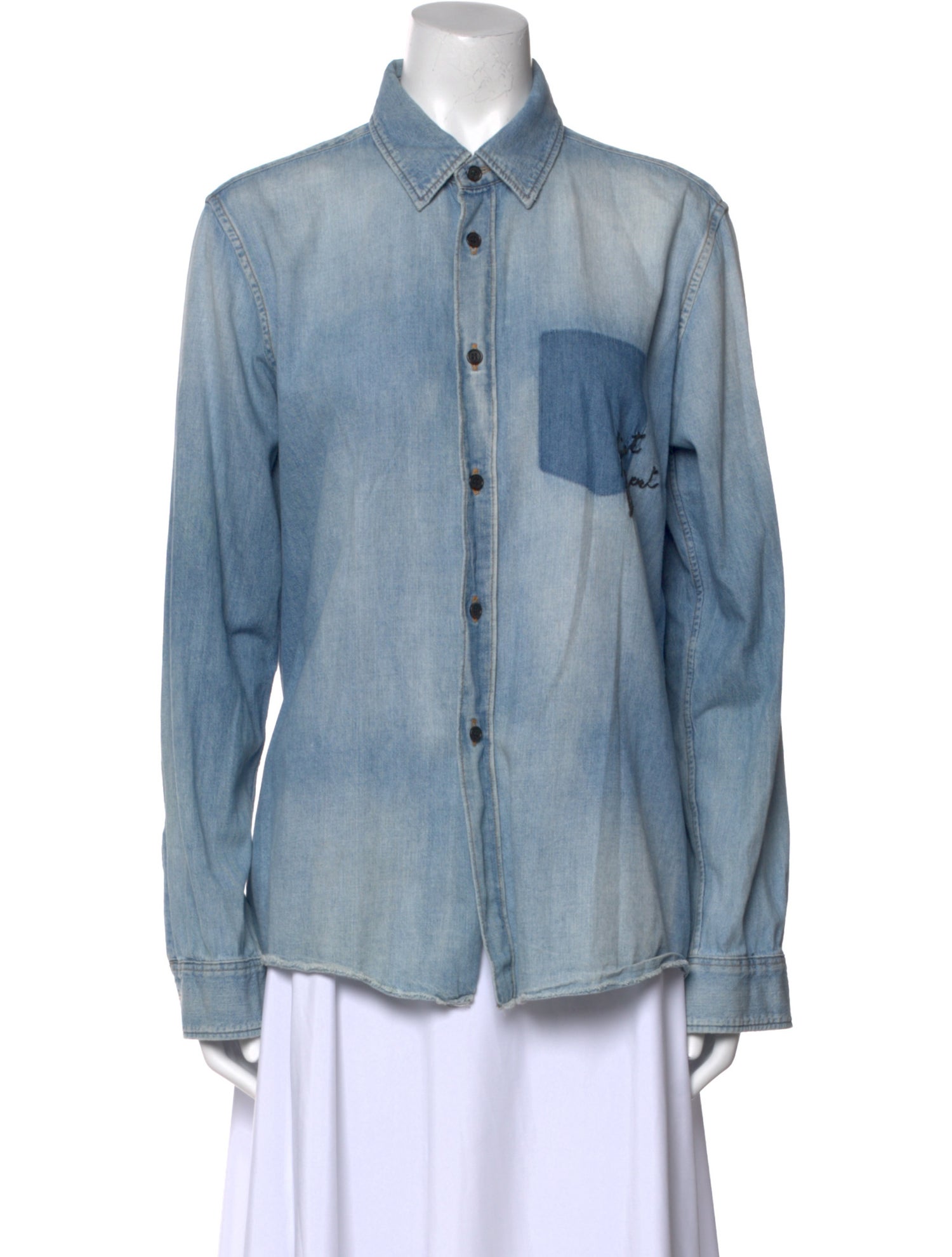 Saint Laurent Long Sleeve Button-Up Top