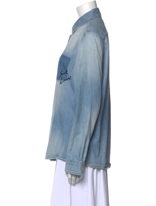 Saint Laurent Long Sleeve Button-Up Top