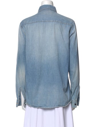 Saint Laurent Long Sleeve Button-Up Top