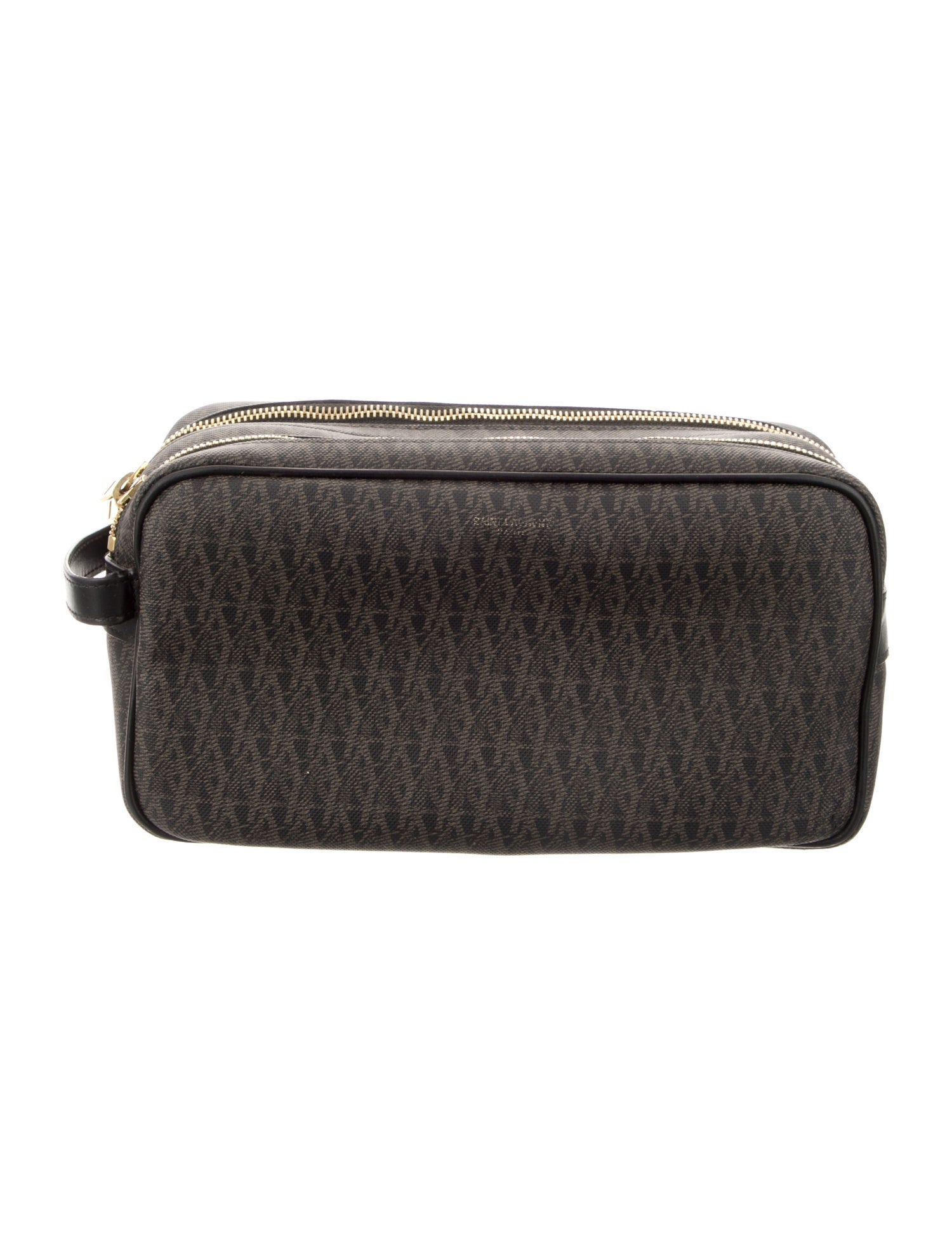 Saint Laurent Pattern Print Leather Cosmetic Bag.