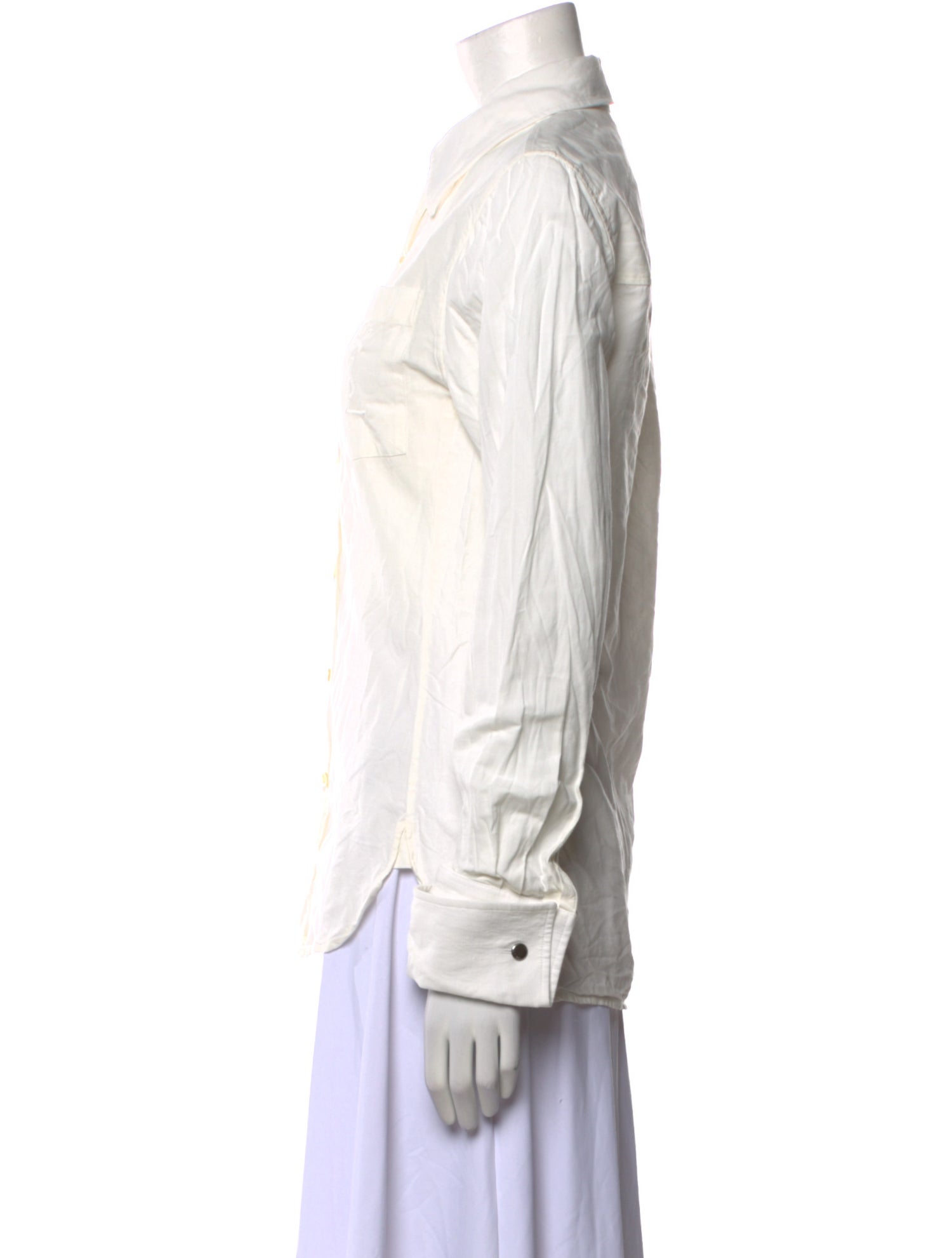 Saint Laurent 2021 Pocket Blouse 'Craie' Button-Up Top