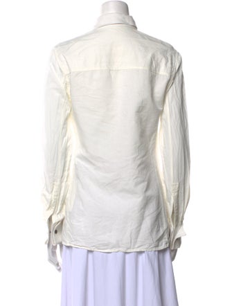 Saint Laurent 2021 Pocket Blouse 'Craie' Button-Up Top