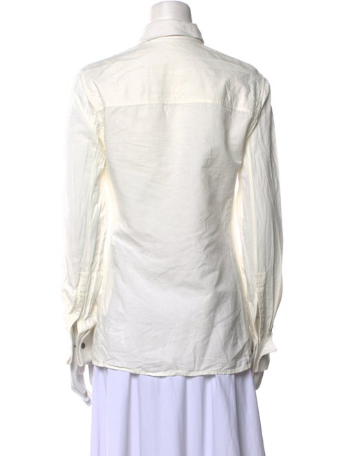 Saint Laurent 2021 Pocket Blouse 'Craie' Button-Up Top