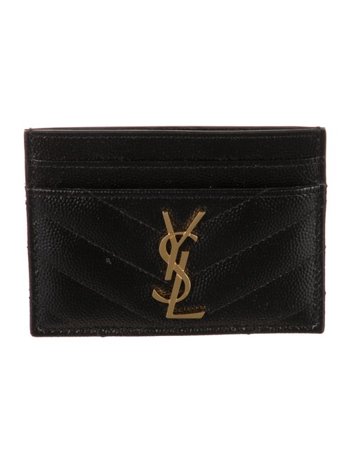 Saint Laurent 2019 Cassandre Monogram Chevron Matelassé Card Case Card Holder