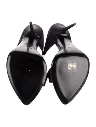 Saint Laurent Satin Crystal Embellishments Slides