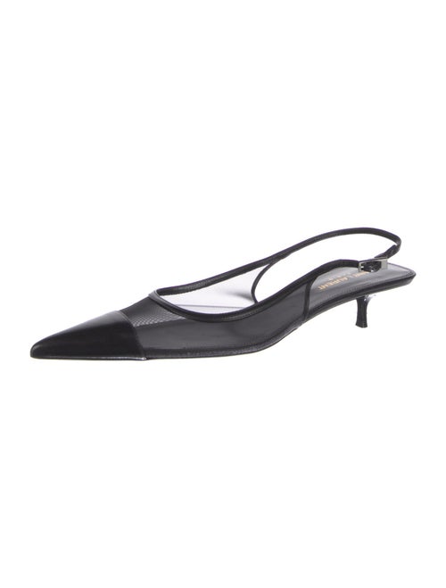 Saint Laurent Leather Leather Trim Embellishment Slingback Pumps