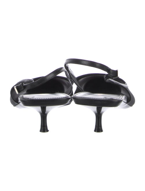 Saint Laurent Leather Leather Trim Embellishment Slingback Pumps