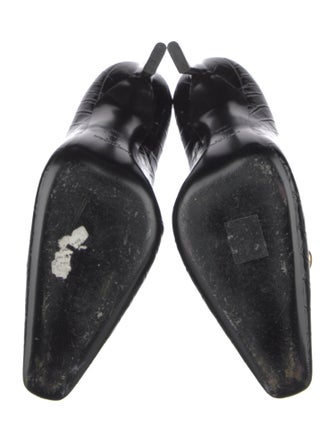 Saint Laurent Embossed Leather Chain-Link Accents Pumps