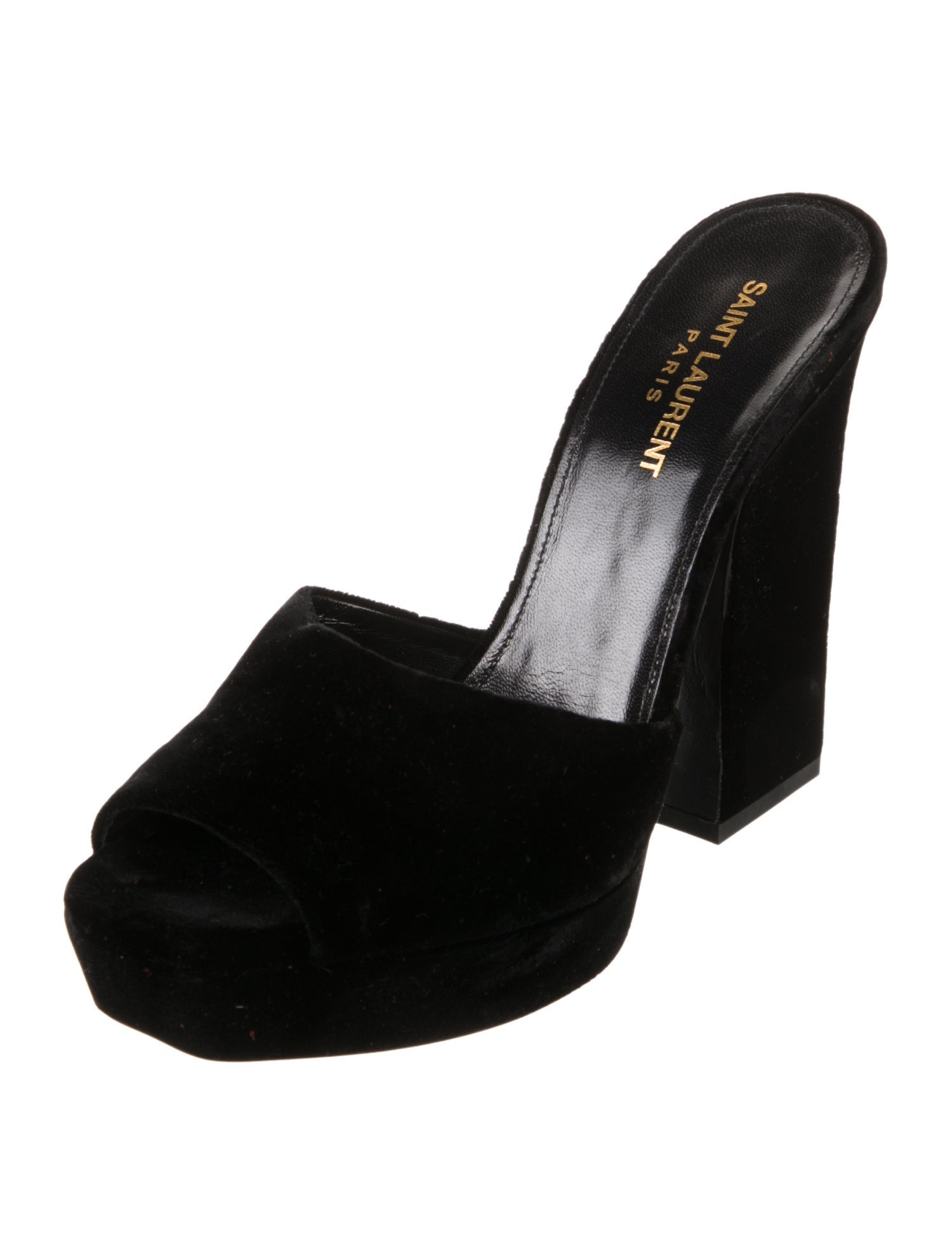 Saint Laurent Velvet Slides