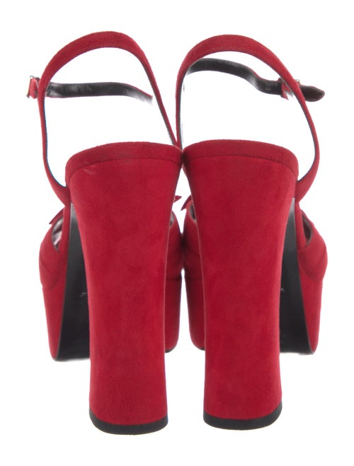 Saint Laurent Suede Bow Accents Sandals