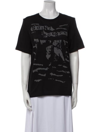 Saint Laurent Graphic Print Crew Neck T-Shirt