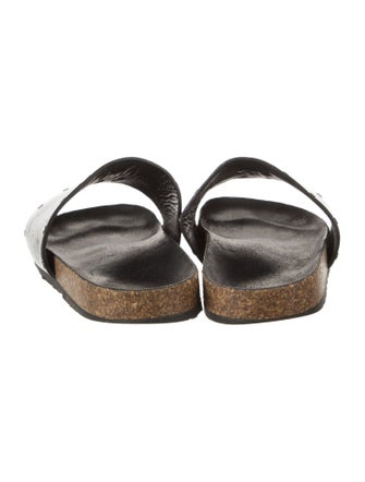 Saint Laurent Leather Studded Accents Slippers