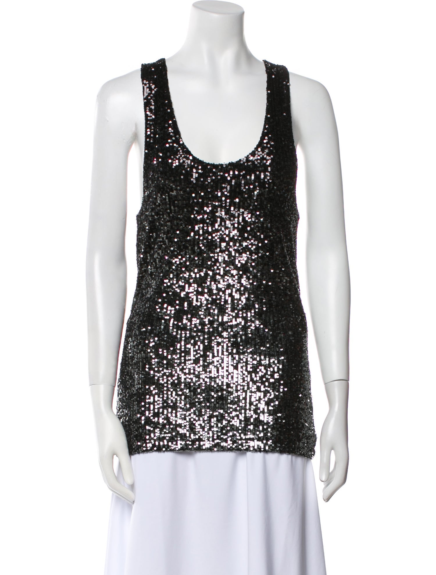 Saint Laurent Sequin Scoop Neck Top