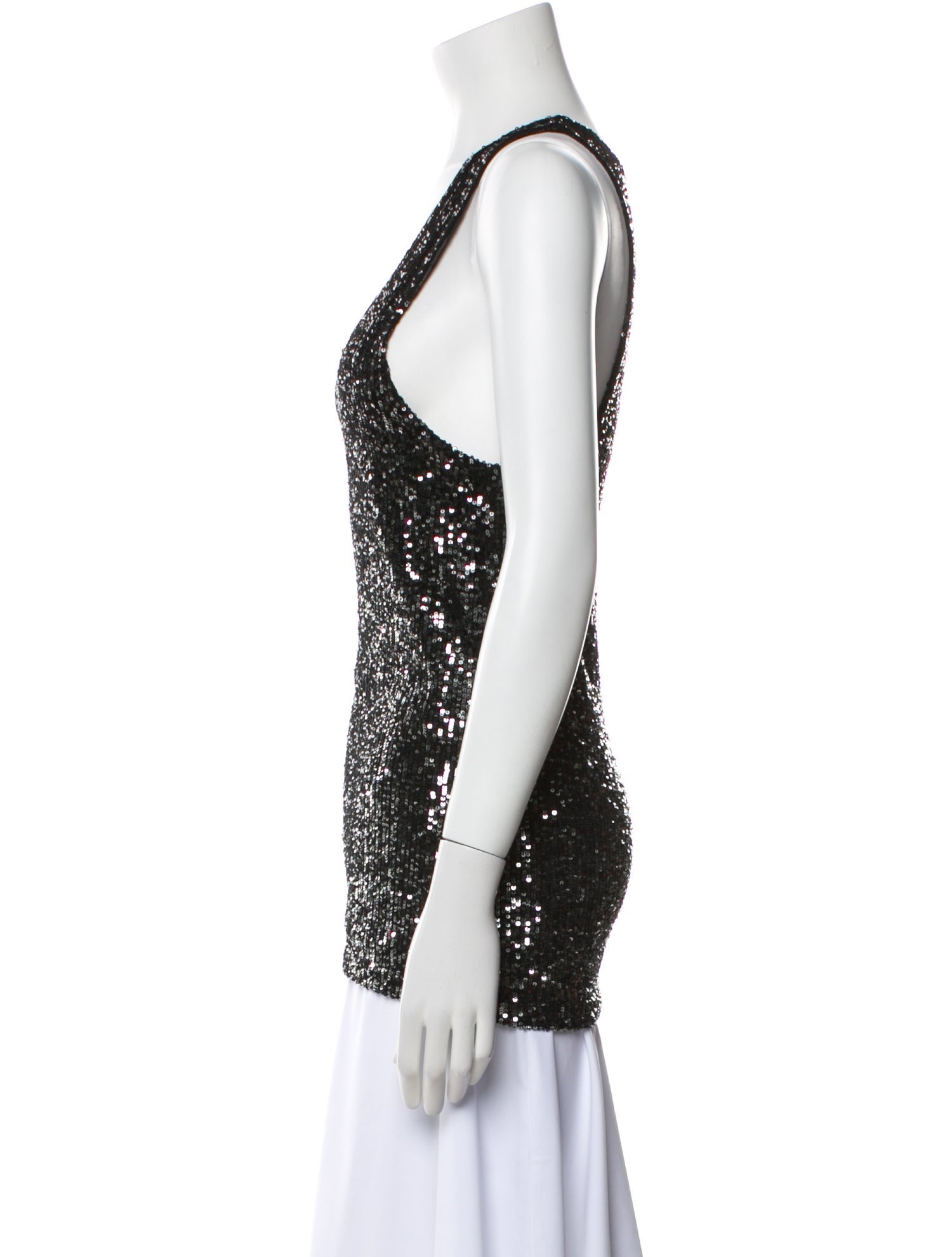 Saint Laurent Sequin Scoop Neck Top