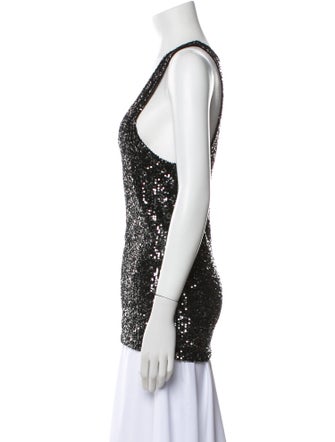 Saint Laurent Sequin Scoop Neck Top