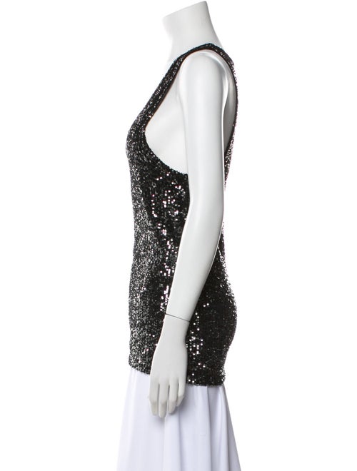 Saint Laurent Sequin Scoop Neck Top